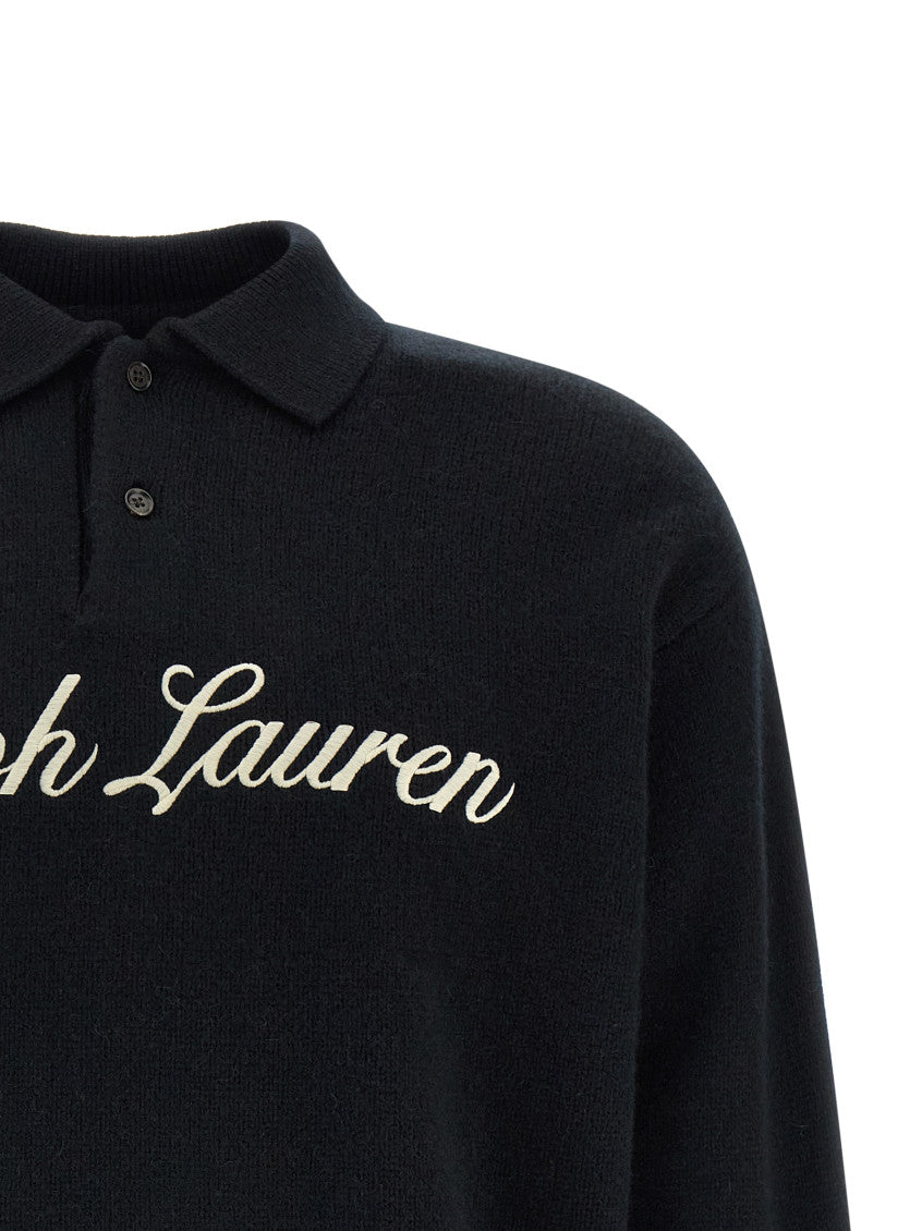 Black Logo Shirt Collar Polo 3