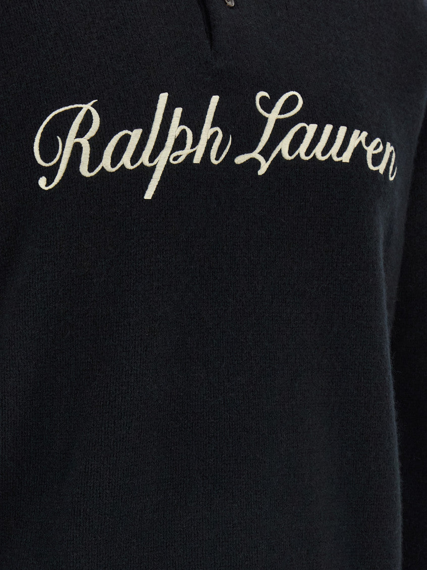 Black Logo Shirt Collar Polo 4