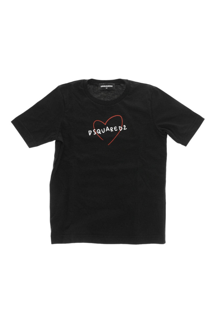 Girls Black Graphic T-Shirt 1