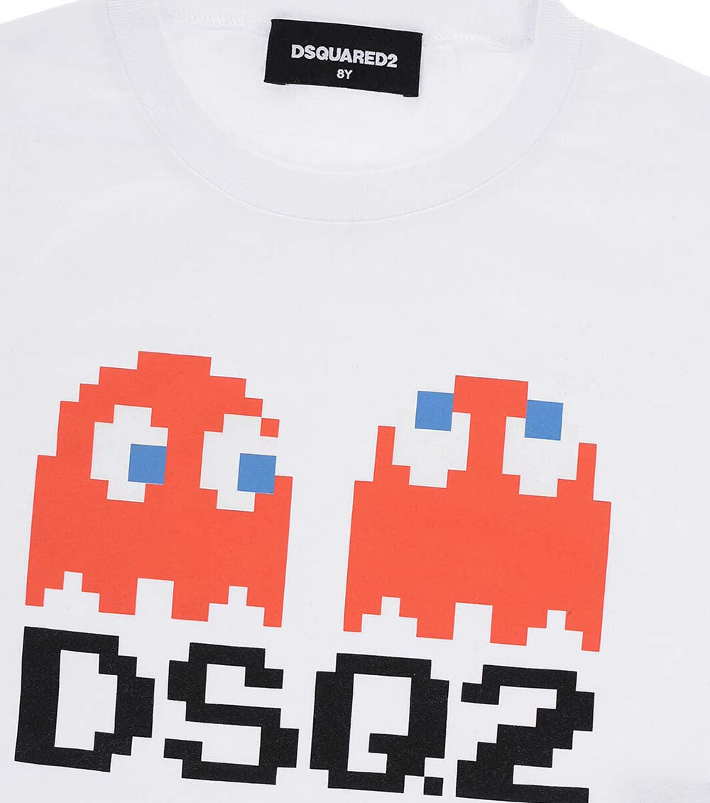 Girls White Graphic T-Shirt 3