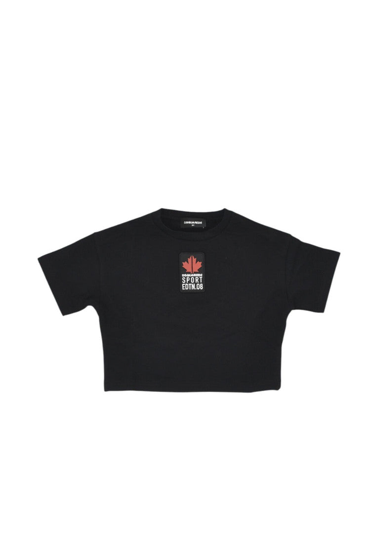 Girls Black Graphic T-Shirt 1