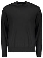 Black Solid Crew Neck Sweater 1