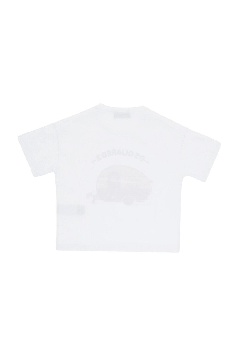 Girls White Graphic T-Shirt 2