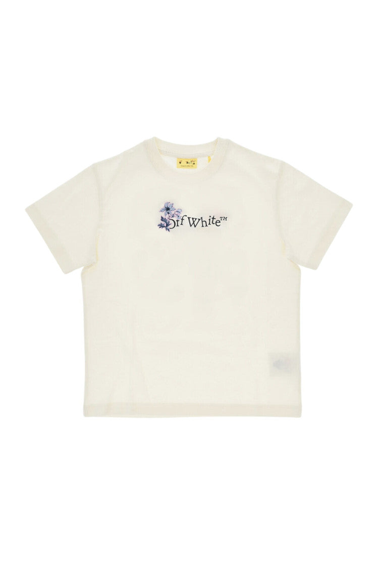 Girls Off White Floral T-Shirt 1