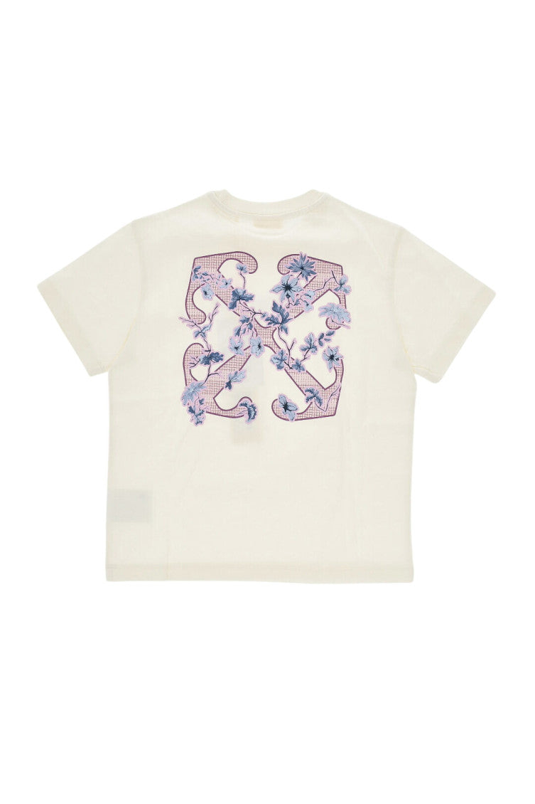 Girls Off White Floral T-Shirt 2