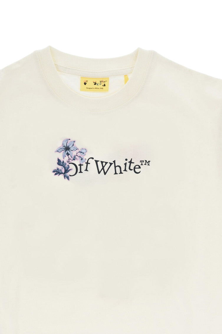 Girls Off White Floral T-Shirt 3