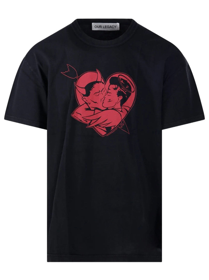 Black Graphic Crew Neck T-Shirt 1
