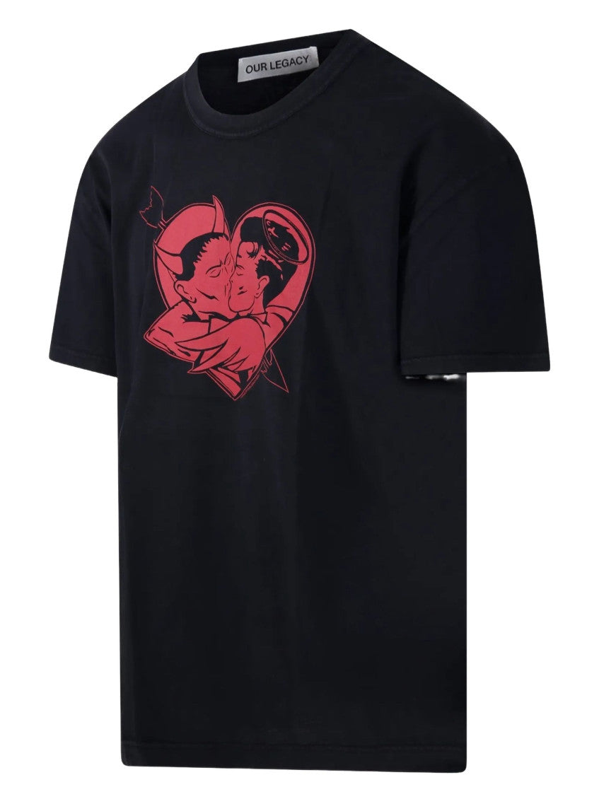 Black Graphic Crew Neck T-Shirt 2