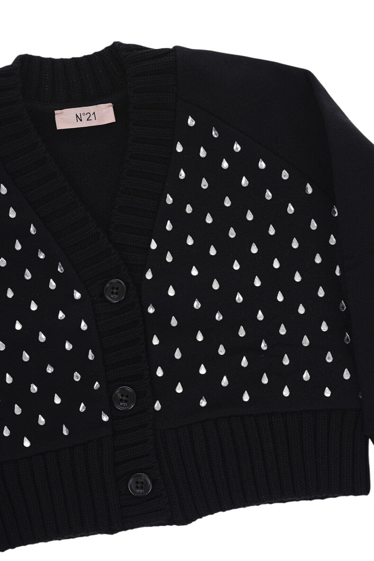 Girls Black Embellished Cardigan 3