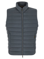 Blue Quilted Mock Collar Vest 1