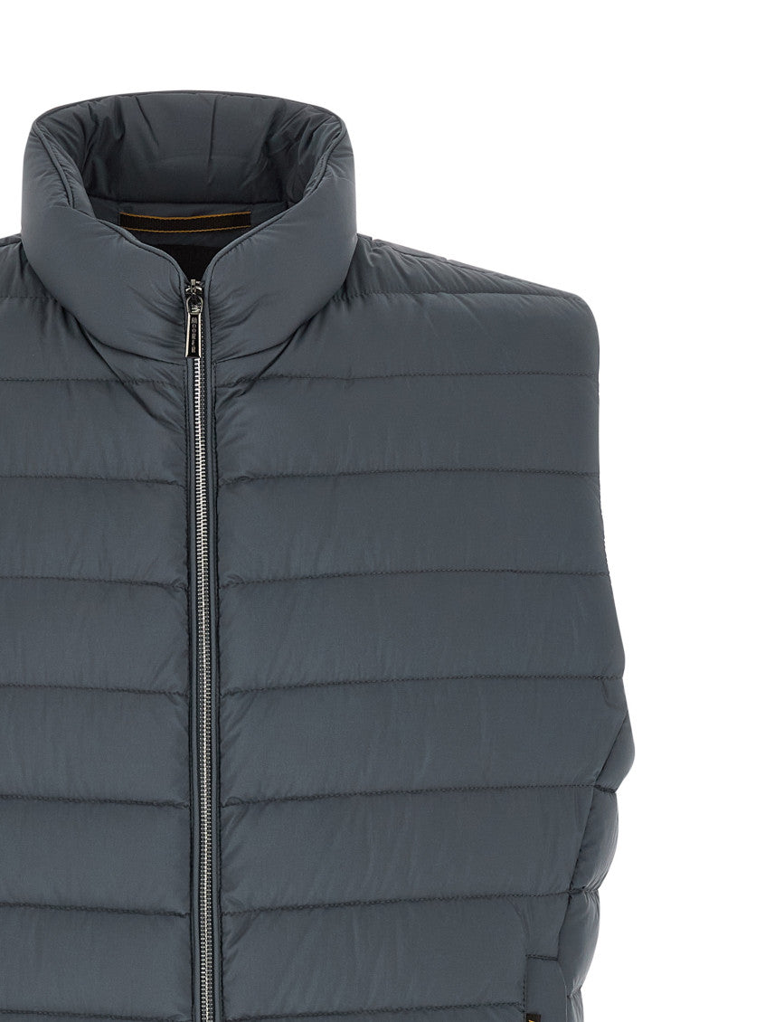 Blue Quilted Mock Collar Vest 3