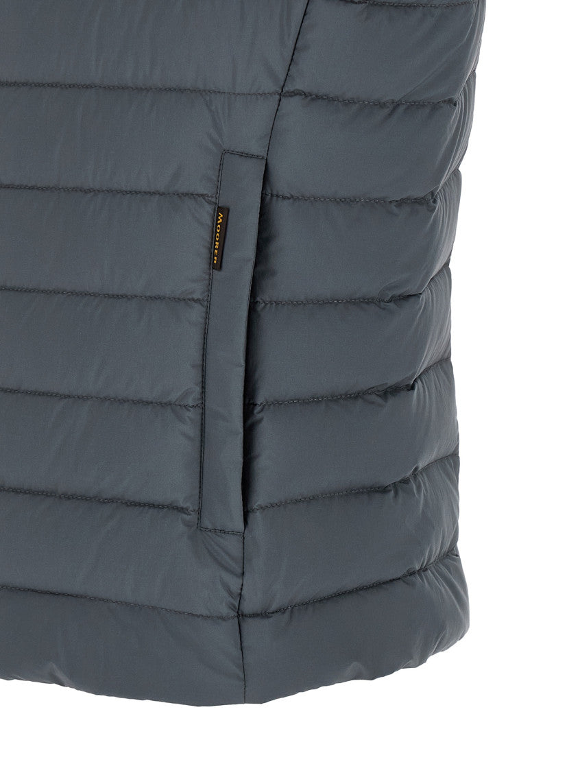 Blue Quilted Mock Collar Vest 4