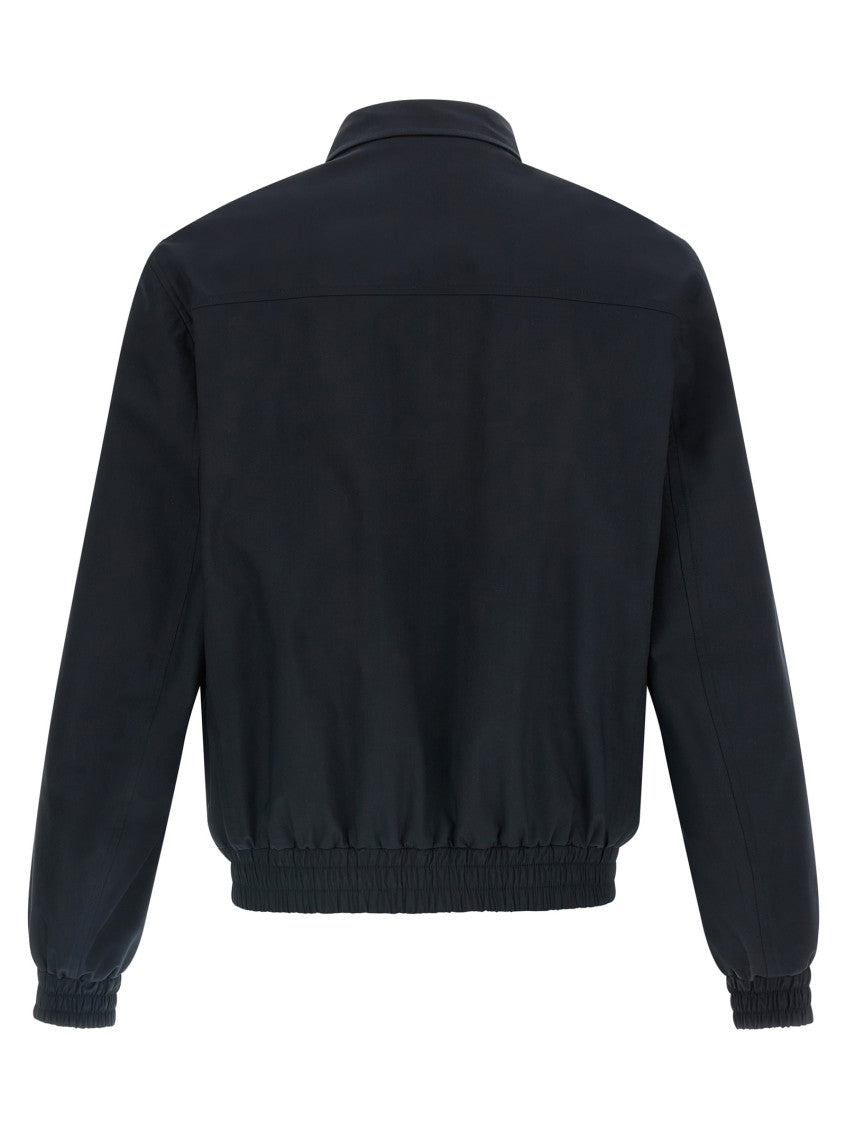Blue Solid Shirt Collar Jacket 2