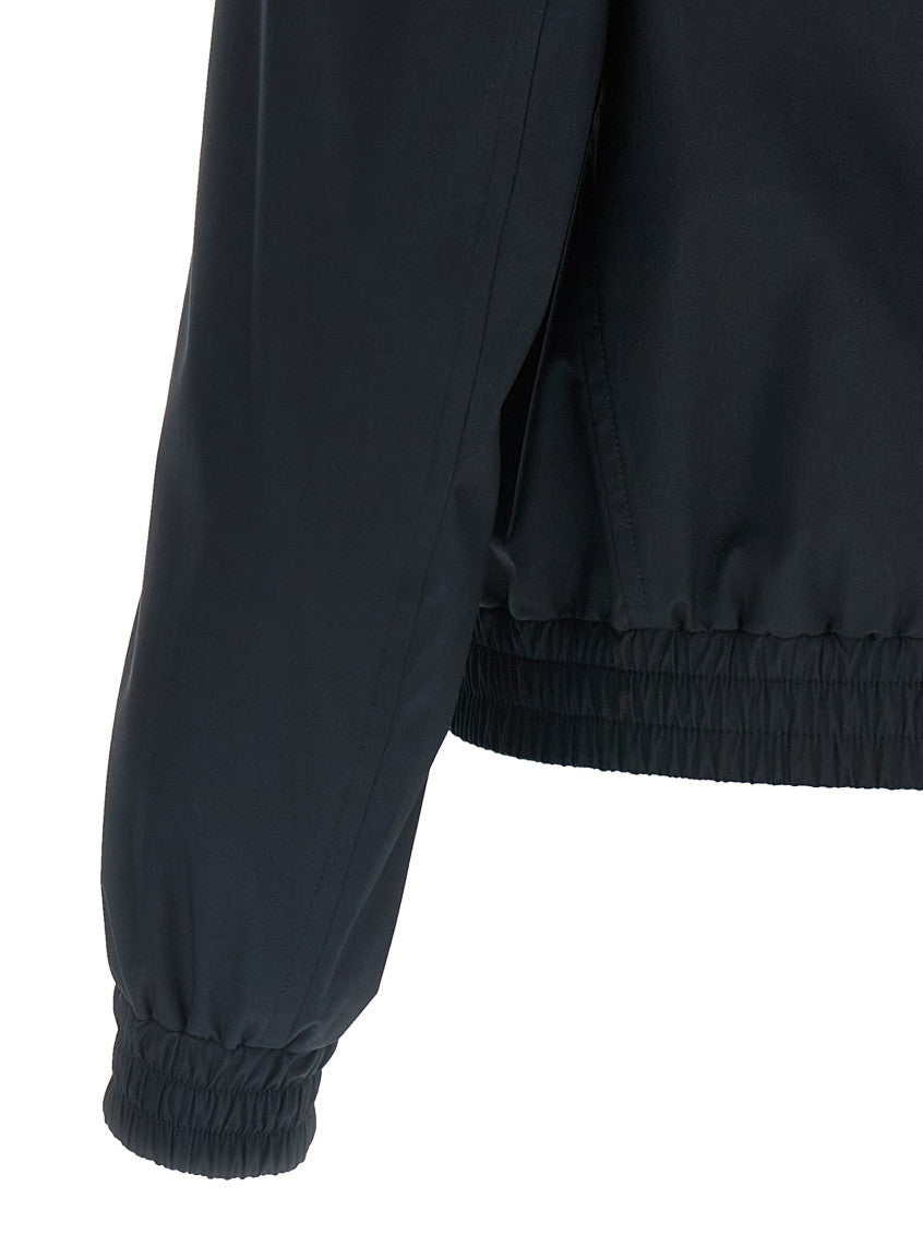 Blue Solid Shirt Collar Jacket 4