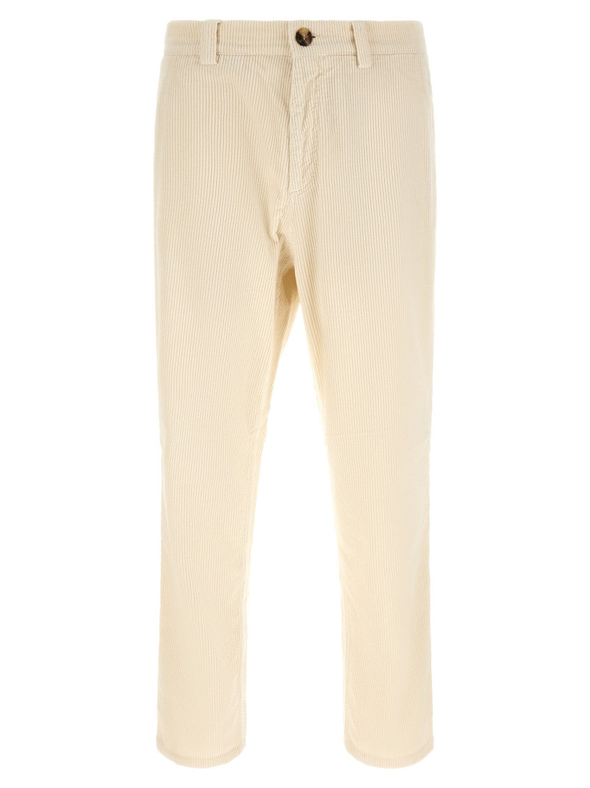 Beige Regular Flat Front Pants 1
