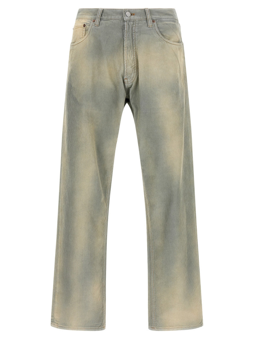 Light Blue Straight Flat Front Pants 1