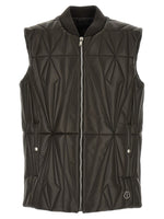Brown Geometric Mock Collar Vest 1