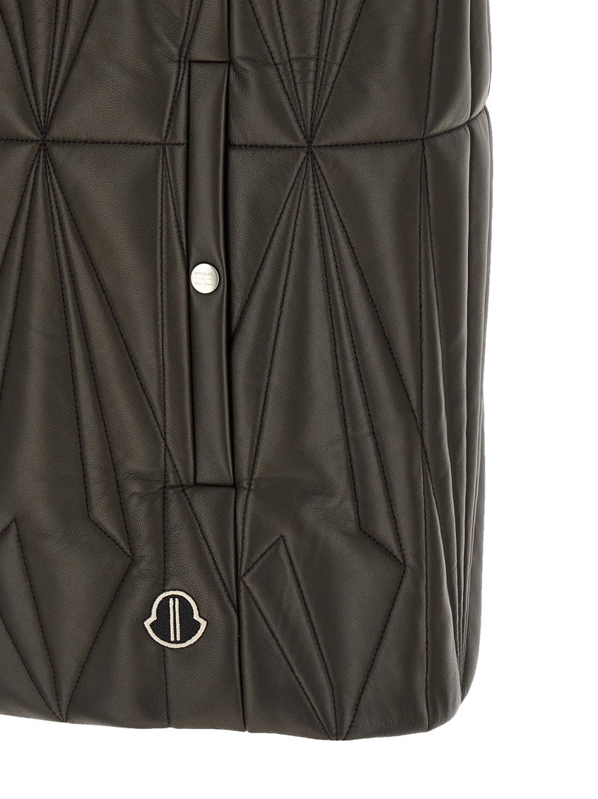 Brown Geometric Mock Collar Vest 4