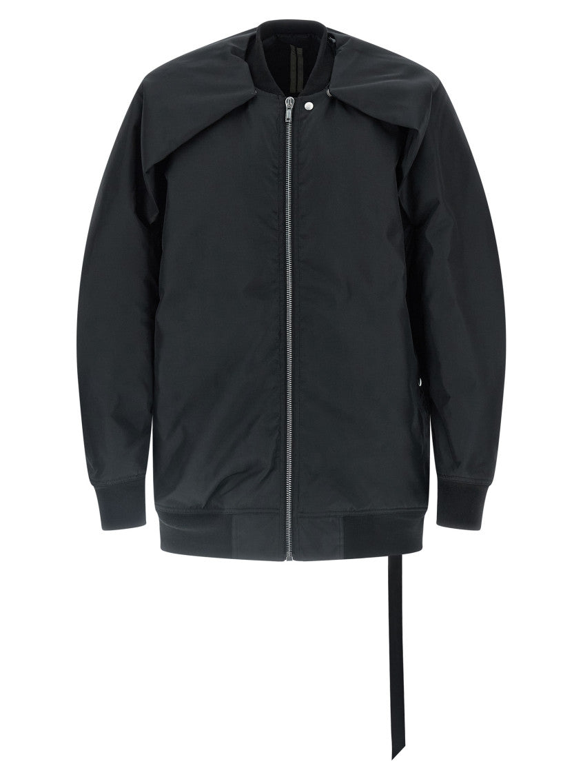 Black Solid Band Collar Jacket 1