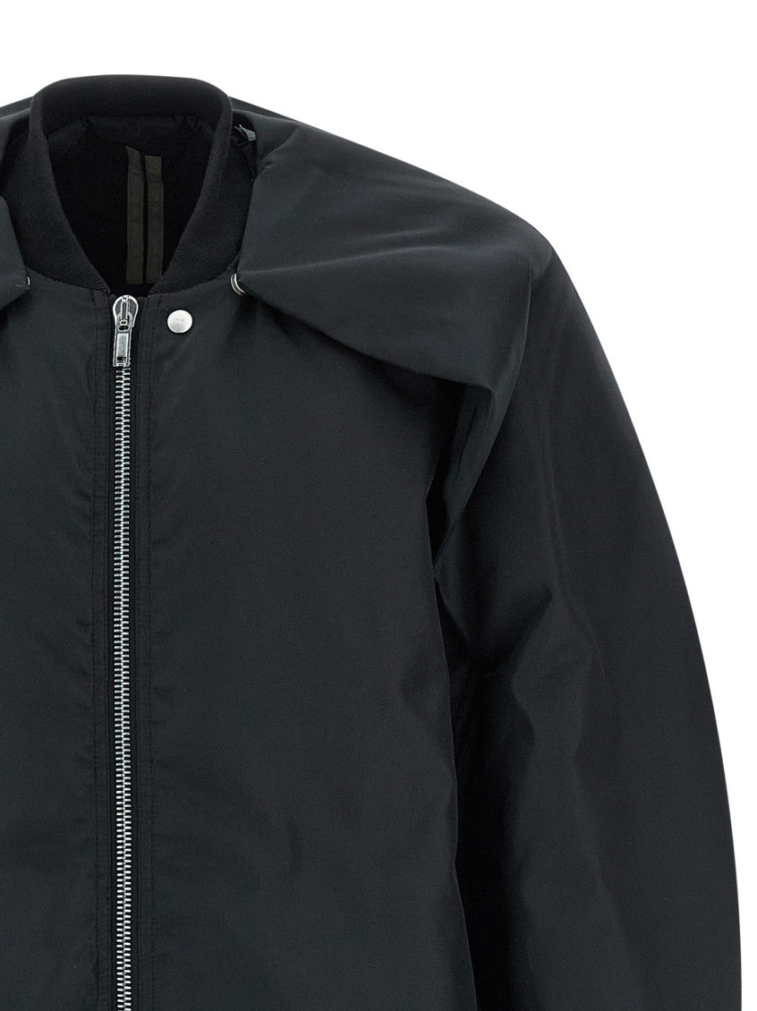 Black Solid Band Collar Jacket 3