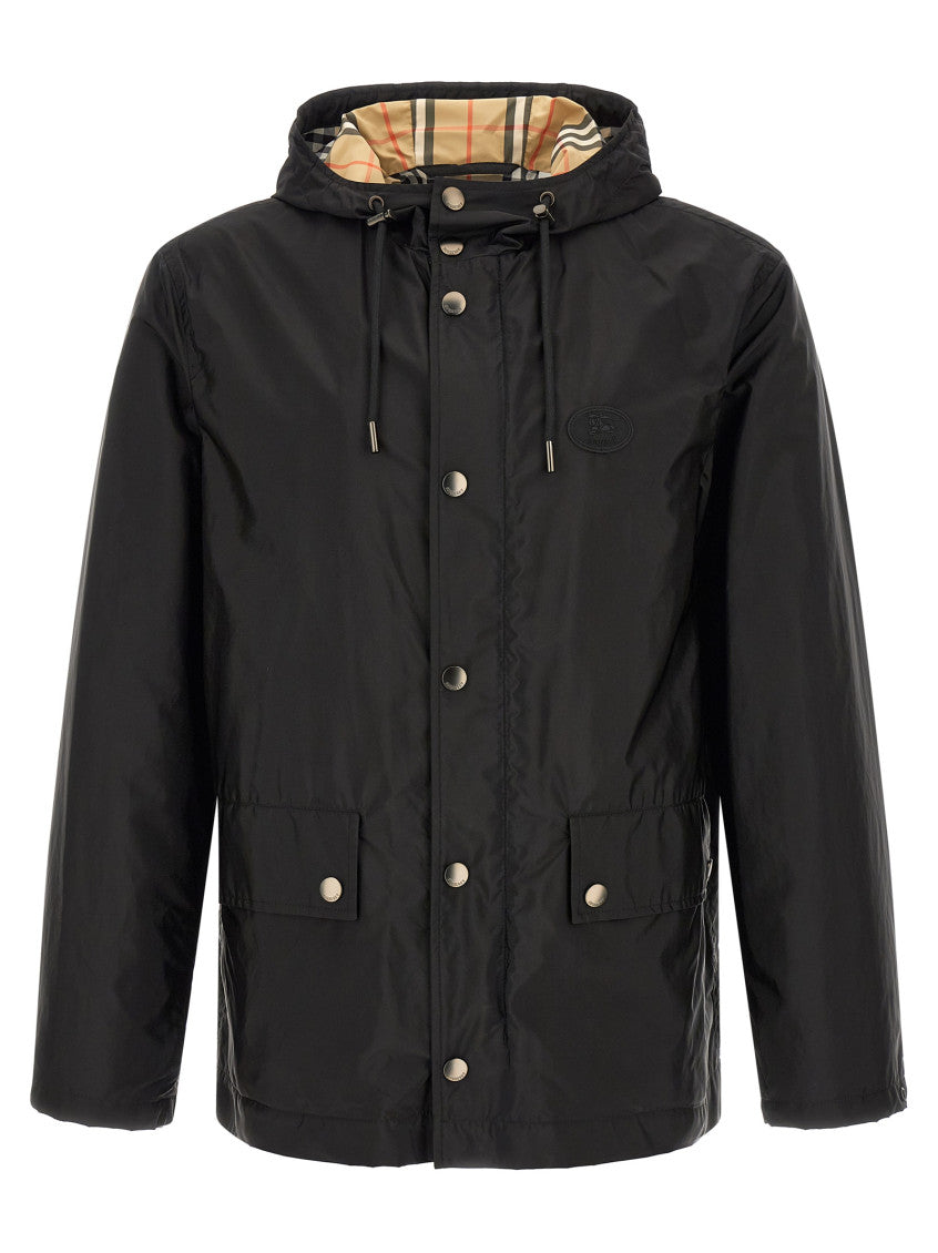 Black Solid Hood Jacket 1