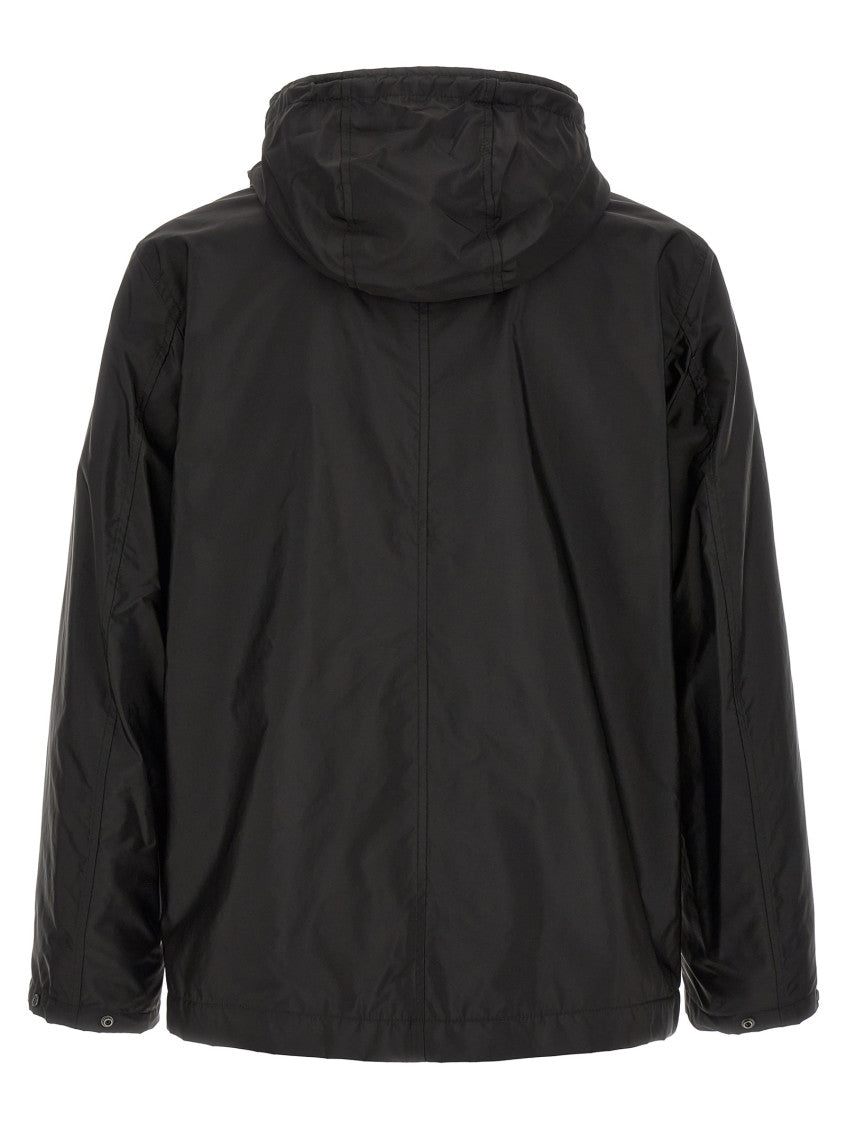 Black Solid Hood Jacket 2