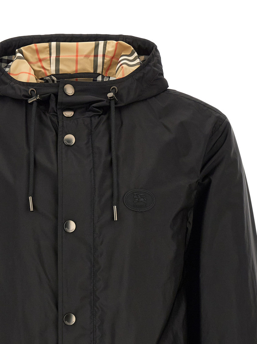 Black Solid Hood Jacket 3