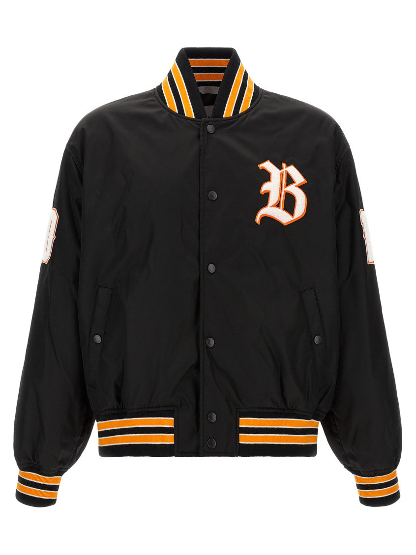 Black Logo Band Collar Jacket 1