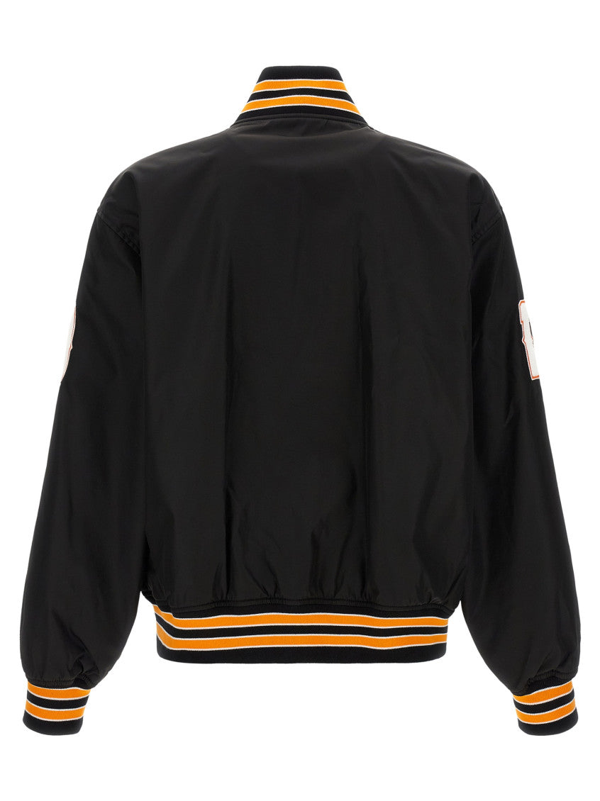 Black Logo Band Collar Jacket 2