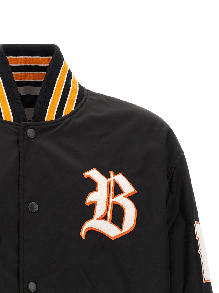 Black Logo Band Collar Jacket 3
