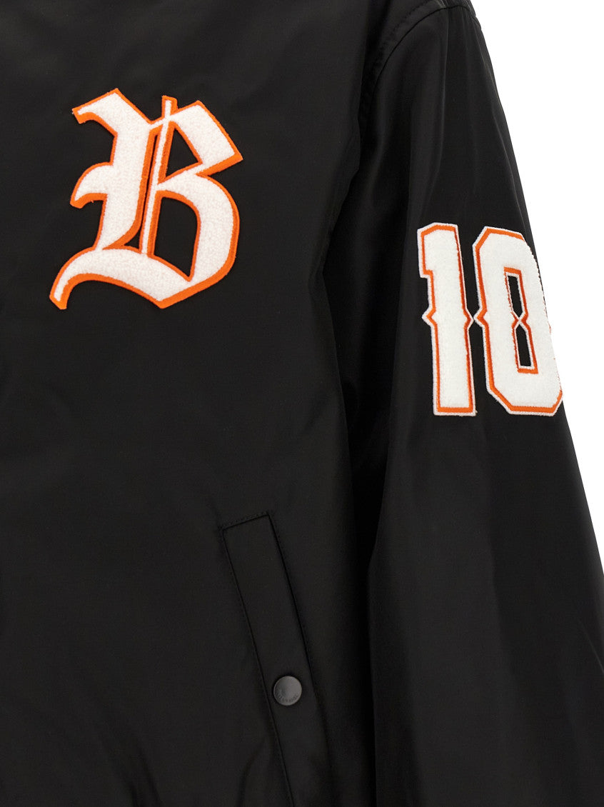 Black Logo Band Collar Jacket 4