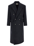 Dark Blue Double-breasted Coat 1