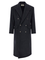 Dark Blue Double-breasted Coat 1