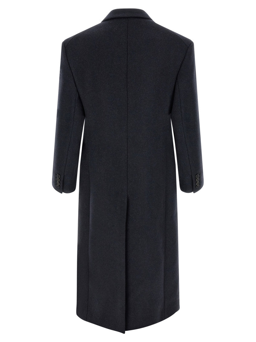 Dark Blue Double-breasted Coat 2