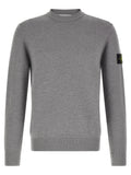 Grey Textured Crew Neck Sweater 1