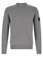 Grey Textured Crew Neck Sweater 1