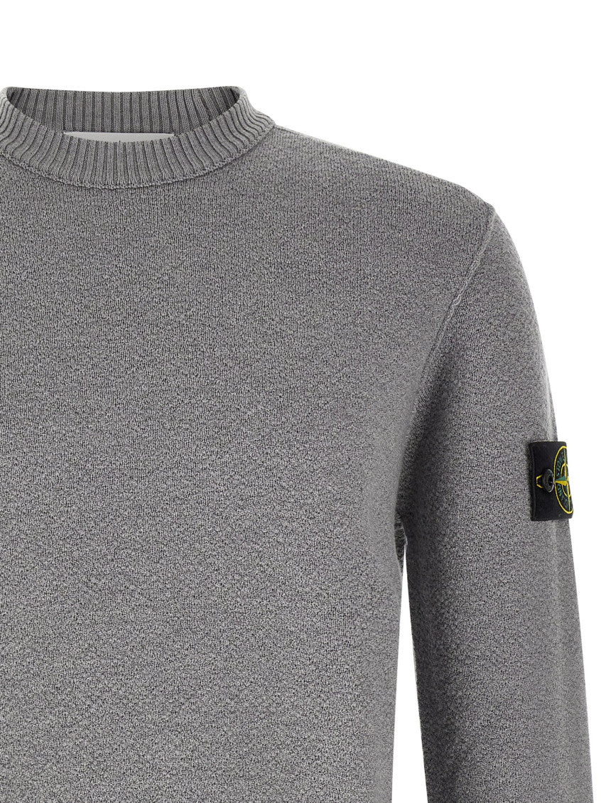 Grey Textured Crew Neck Sweater 3