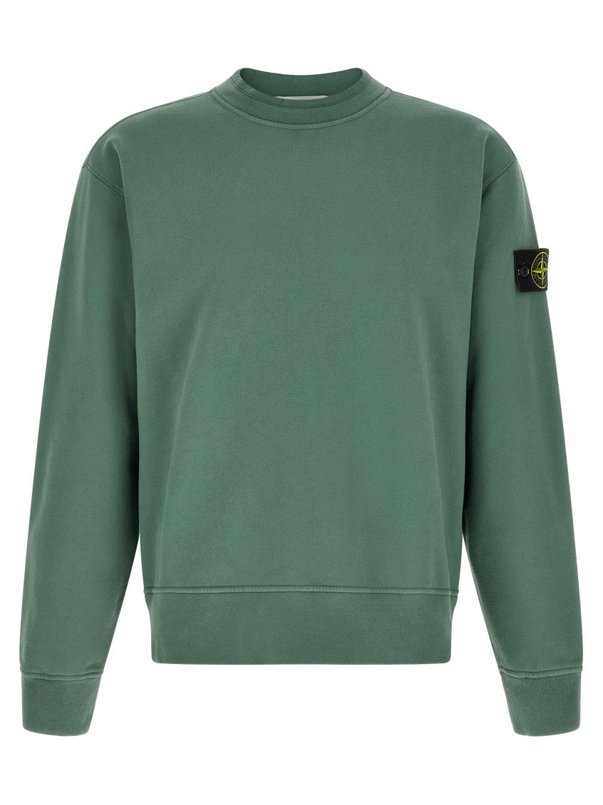 Green Solid Crew Neck Sweatshirt 1