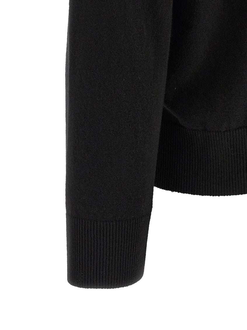 Black Solid Crew Neck Sweater 4