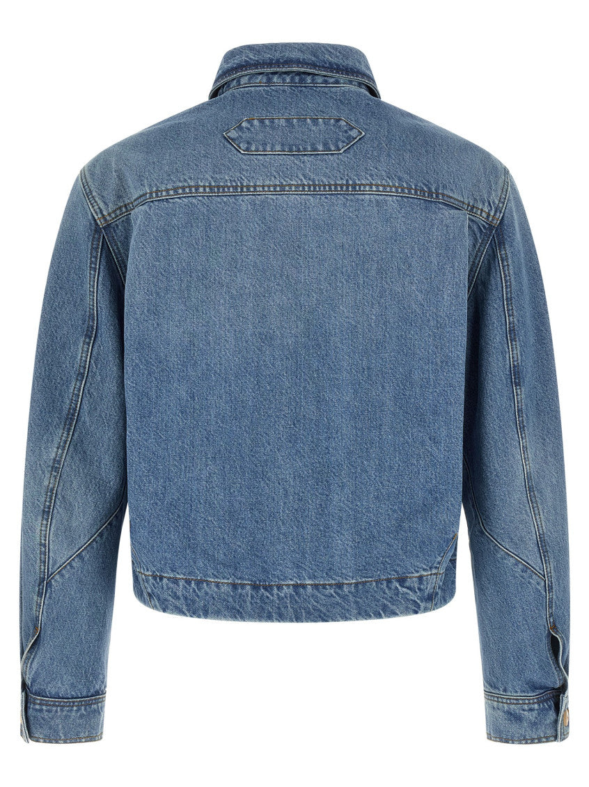 Blue Logo Shirt Collar Jacket 2