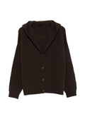 Brown Solid Shawl Neck Sweater 1
