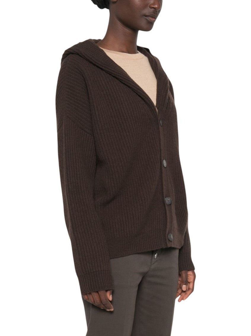 Brown Solid Shawl Neck Sweater 3