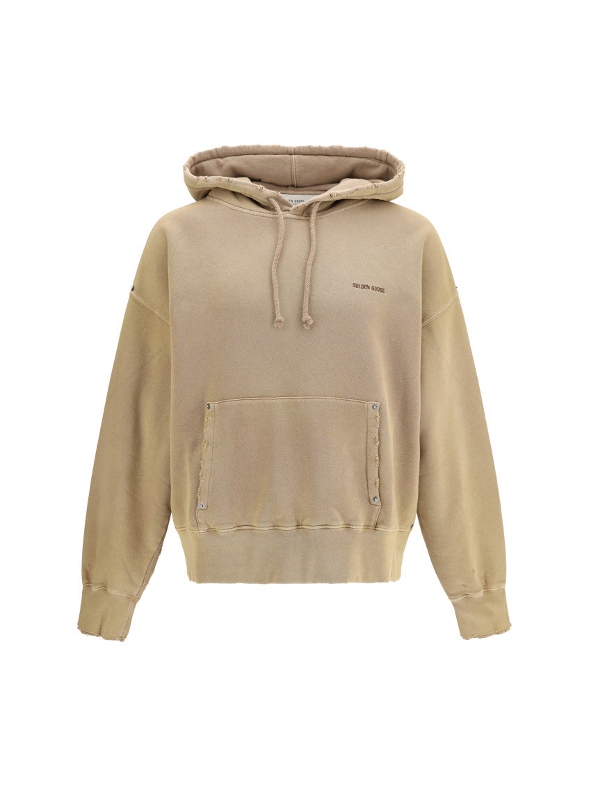 Beige Distressed Hoodie 1