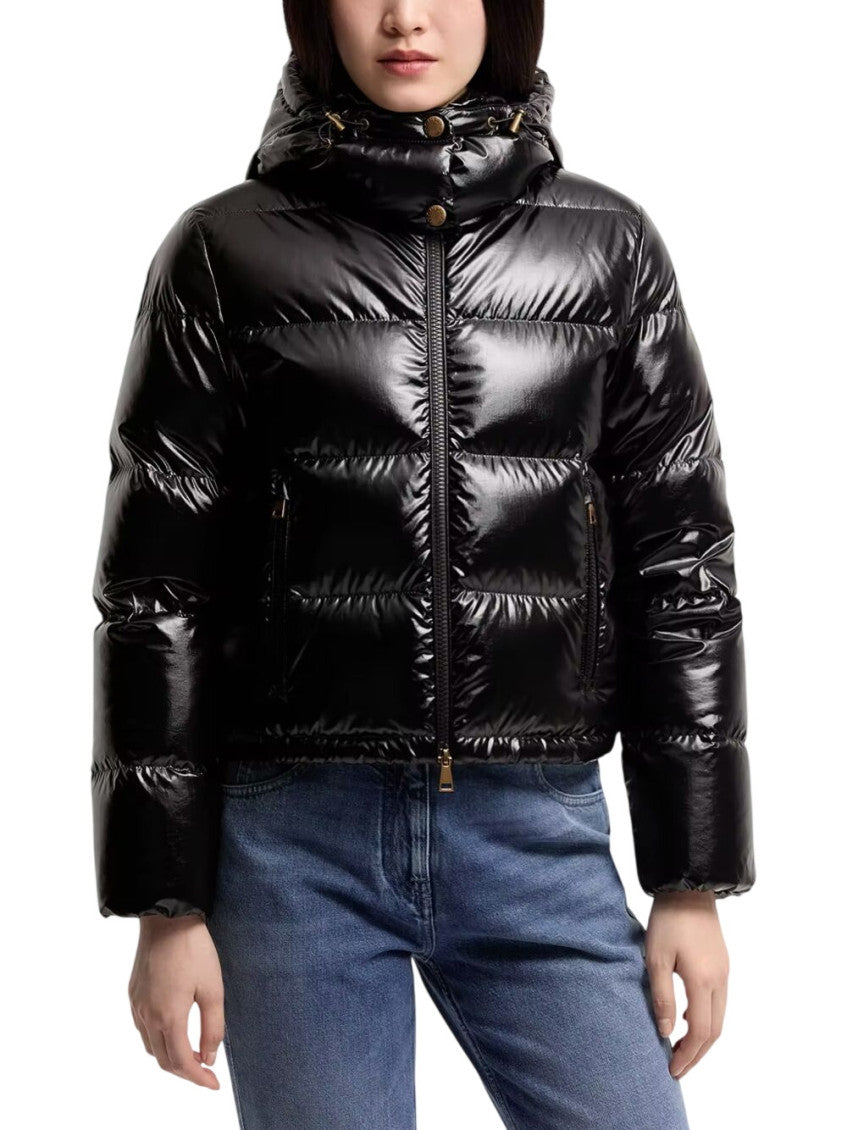 Black Quilted Hood Jacket 2
