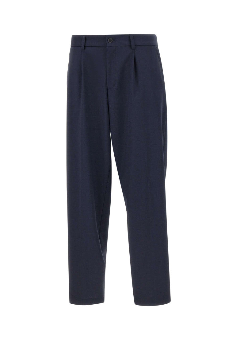 Navy Blue Pleated Trousers 1