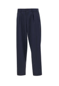 Navy Blue Pleated Trousers 1