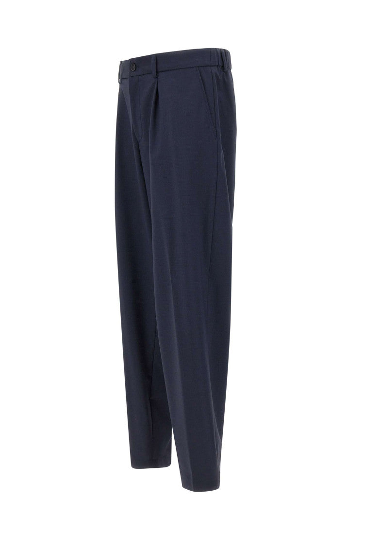 Navy Blue Pleated Trousers 2