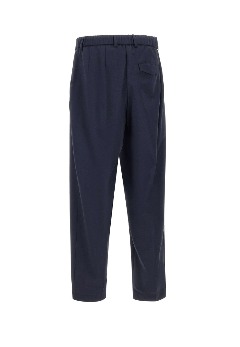 Navy Blue Pleated Trousers 3