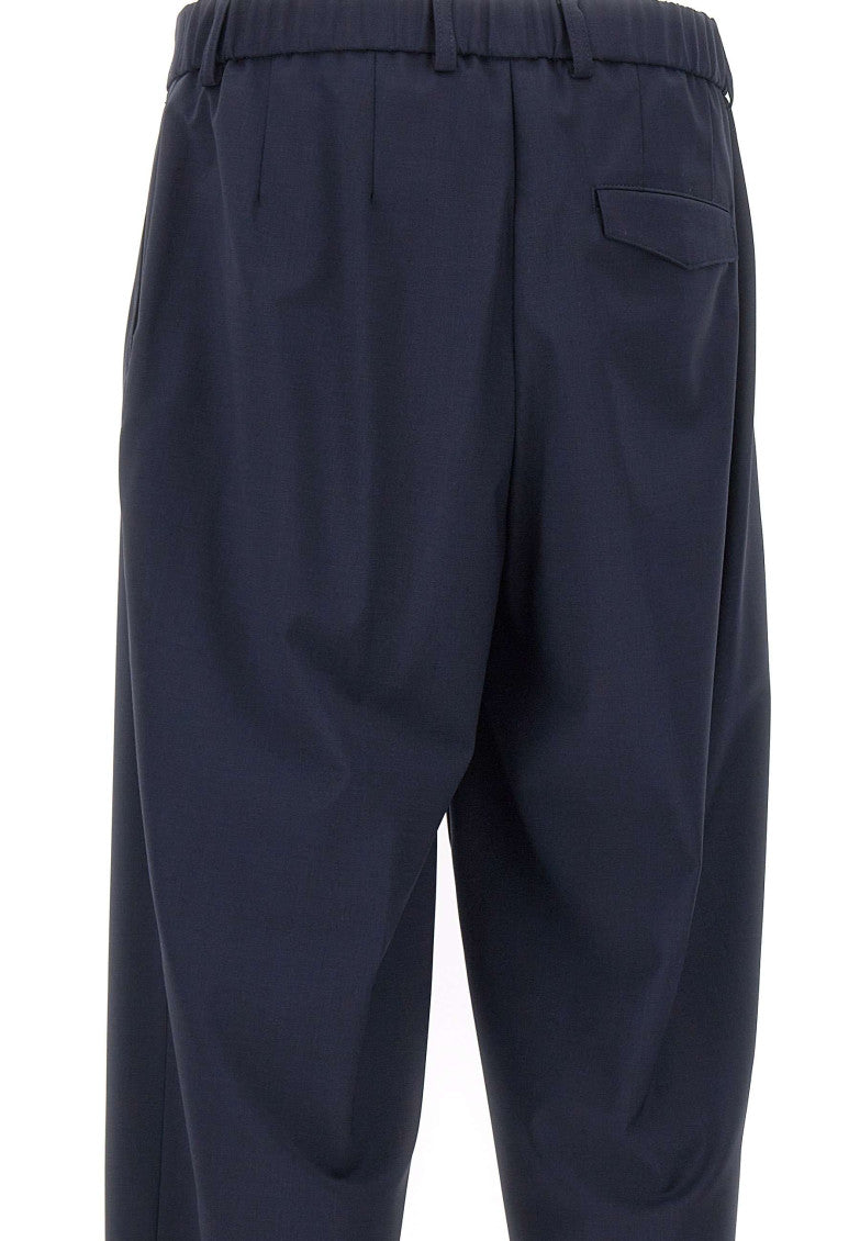 Navy Blue Pleated Trousers 5