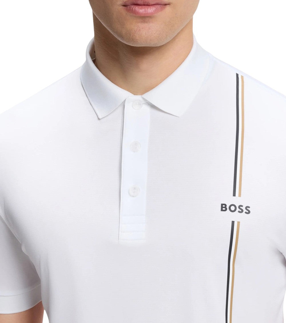 White Slim Logo Polo 4
